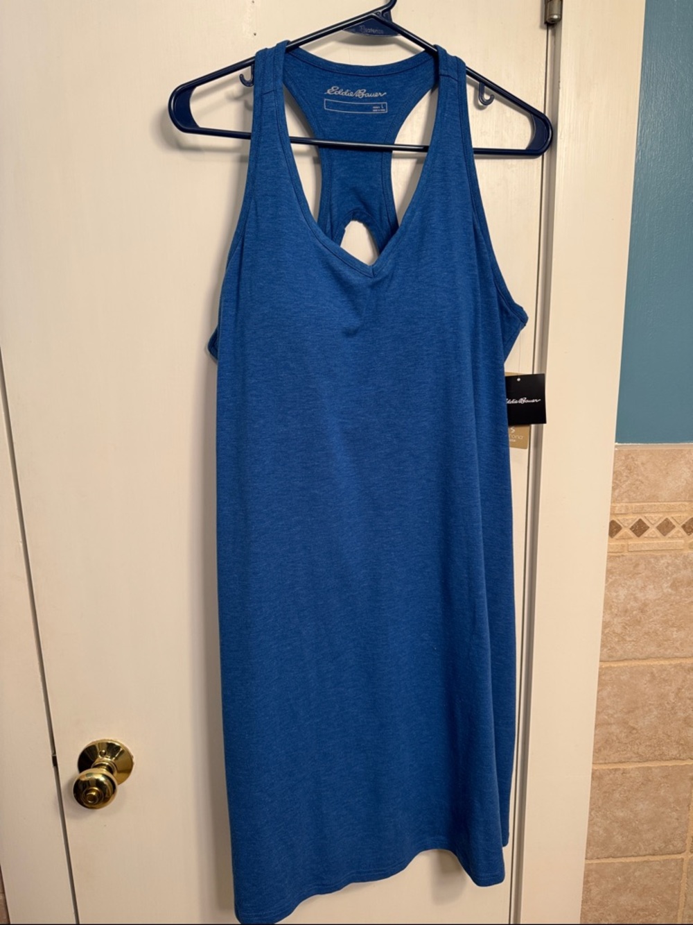 Eddie Bauer Cobalt Blue Racerback Tank Dress NWT